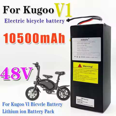 Kugoo V1 Electric Bicycl 13S3P Lithium Ion Battery Pack 48V 10.5Ah Rechargeable Battery 10500mAh Wit