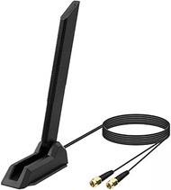 Tri Band 12DB WiFi Antenna Support 2.4GHz/5GHz/6GHz with Magnetic Base and 1.2M (47.2 inch) Extensio
