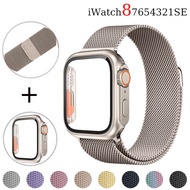 Magnetic loop + Case for Smart watch band 44mm 40mm iWatch band 41mm 45mm metal belt correa bracelet apple watch series 8 6 7 5 se 8