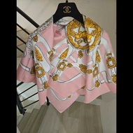 Gucci 古馳 100％真絲 粉色 圍巾 絲巾 披肩