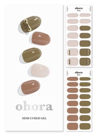 ohora Semi Cured Gel Nail Strips (N Sage) - Works with Any Nail Lamps, Salon-Quality, Long Lasting, 