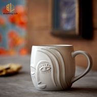 Starbucks Cup Ceramic Mug 14oz Embossed Mermaid Anniversary Desktop Coffee Mug 414ml