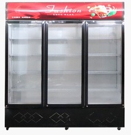 3 door shop commercial fridge vertical freezer fruit juice showcase chiller soft drink refrigerator 