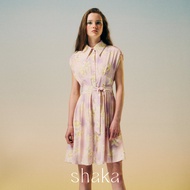 Shaka SS22 Love Game Shirt Dress เดรสสั้นทรงเอ เข็มขัดแยก (ลายดอกรัก) DS-S220219