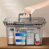 [RQR Store] ExclusiveWaterproof Double Layer Storage Box Transparent Multi Compartment Organizer for
