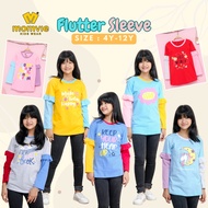 KATUN Momvie Flutter Sleeve T-Shirt For Girls Long Sleeve Combed Cotton 24'S Size 4-12