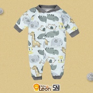 1Pcs Baby Jumpsuit Open Legs Newborn Baby Jumper ZOO SERIES DS-118 - ZOO GRAY, 0-3 Months