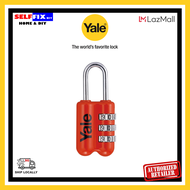 YALE Luggage Lock Standard 3-Digit Combination Padlock YP2/23/128/1 - RED
