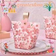 GREATESKOO Paper Box, Pink Paper Wedding Candy Box,  Gift Small Candy Bag