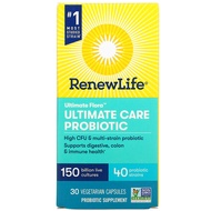 Renew Life, Ultimate Flora, Ultimate Care Probiotic, 150 Billion Live Cultures, 30 Vegetarian Capsul