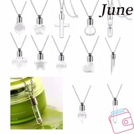 JUNEGOODS Wishing Bottle, Transparent Glass with Chain Glass Bottle Necklace, Keepsake DIY Fillable 