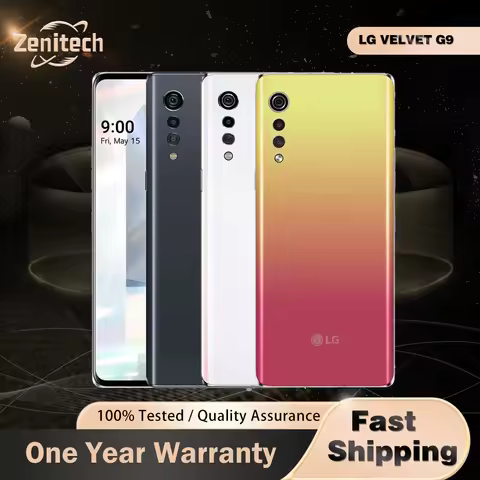 Original LG VELVET G9 G900VM G900N 5G Mobile Phone 6.8'' NFC 6GB+128GB 48MP+16MP OctaCore Andriod Ph