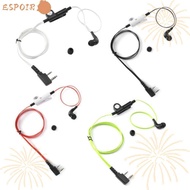 ESPOIR Earphone PTT Mic, 2 Way Two Way Radio Earpiece, 2 Pin ABS Noodle Headphone Cord for Kenwood B
