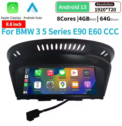 8.8" For BMW 3 5 Series E90 E60 CCC 2004-08 Carplay Android 13 Radio 8-Core GPS