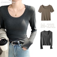 Round Neck Short Sleeve/Long Sleeve t-Shirt Sexy Big U Large Size Autumn Winter Women's Versatile Sl