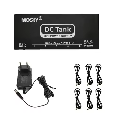 Mosky DC Tank Guitar Pedal Power Supply 6 Isolated Output for 9V Guitar Pedal Overcurrent Protected
