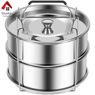 Stackable Steamer Insert Pans with Handle Lid 304 Stainless Steel Pot Stackable Pot in Pot Insert Do