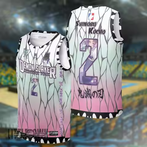 Men's Demon Slayer Shinobu Kocho Insect Hashira #2 3D Printed Sleeveless Basketball Jersey Stylish C