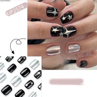 CLEIGHTEEN8H False Nails, Y2K French Fake Nails, Fashion Full Cover Short Round Detachable Nail Tips