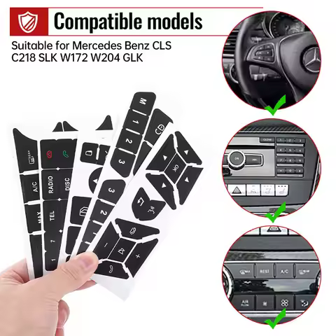 For Mercedes Car Button Repair Sticker Decals Stickers For Benz GLK350 C Class CLS C218 SLK W172 W20