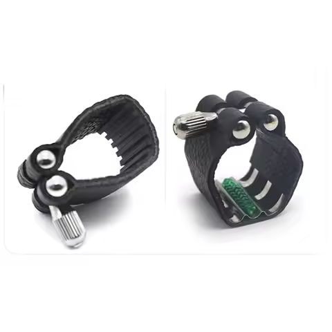 Tenor /Soprano/Alto Saxophone Ligature Black Plastic Mouthpiece Leather Fixed soft card saxophone ac