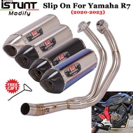 Full Systems Motorcycle Exhaust Yoshimura R77 Escape Silencer For Yamaha R7 2021 2022 Modify Front Link Pipe Muffler DB