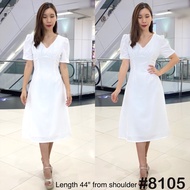 [พร้อมส่ง] [LUXURY707] มิดิเดรสเกาหลี  ทรงสุภาพ (VO8105)