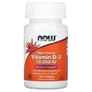 Now Foods, High Potency Vitamin D-3, 10,000 IU, 120/240 Softgels