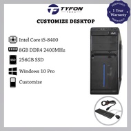 Customize Desktop i5-8400 8GB DDR4 RAM 256GB SSD Win 10 Pro Desktop PC Computer (Refurbished)