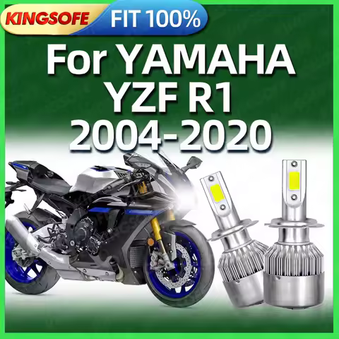 Motorcycle H7 LED Headlight Bulb 10000LM COB Chip Moto Light For YAMAHA YZF R1 2004 2005 2006 2007 2