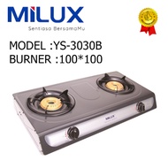 Milux YS-3030B 2 Burner Epoxy Body Gas Cooker / YS3030B 2 Burner Gas Stove / Dapur Gas