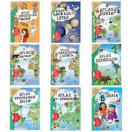 Atlas Dunia / Haiwan / Dinosaur/ Angkasa Lepas / Badan: Buku Aktiviti & Stiker Fakta Menarik Ilustra