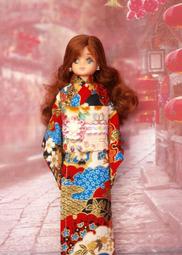 小禎ㄟ雜貨  莉卡娃娃服飾配件組  館主手製 莉卡和服 浴衣 祥雲藍 ( 薇琪 小布 可穿)