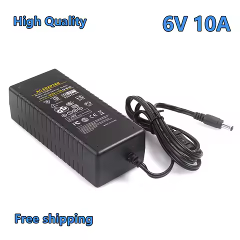 High Quality AC100V-240V to DC 6V 10A Power Adapter Supply dc 6v 10a 5.5*2.5/2.1mm