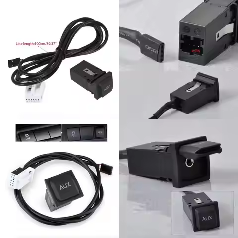 Durable Car AUX Switch Interface Adapter In Socket With Cable Harness For VW RCD510 RCD310 RNS315 Je