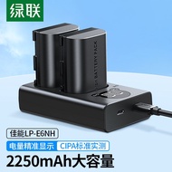 ☈✙◊Green league camera battery LP - E6 / LP - E6NH charger for Canon EOS90D / 6 d / 5 DSR/R6 SLR