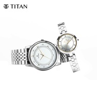 Titan Legan Pair Bandhan Silver White Dial Stainless Steel Pair Watches 17732603SM01