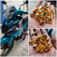 Full Gold Skru Kepala Bunga LC135 (code:M5#5&M6#13) dan lain² motor, Skru trip halus & kasar, Cover 