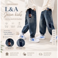 [L&A KIDS]. Baggy Long Jeans for Boys Going to School. Size for Baby 16-52Kg.