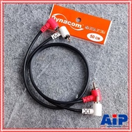 50 Cm DYNACOM Rca4 Head Bent + 0.5M J015 Rca AV 4-Head Jack Cable Signal Bendable Ai-Phaisan