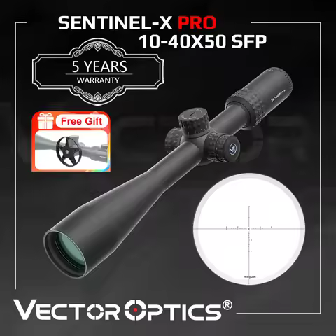 Vector Optics Sentinel-X Pro10-40x50 SFP Riflescope With Center Dot Illuminated Reticle & Zero Stop