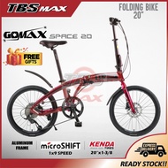 GOMAX SPACE 20 20"(451) MICROSHIFT 9 Speed Aluminum Folding Bike / Basikal Lipat Aluminum