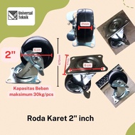 2" inch rubber trolley wheels with brakes