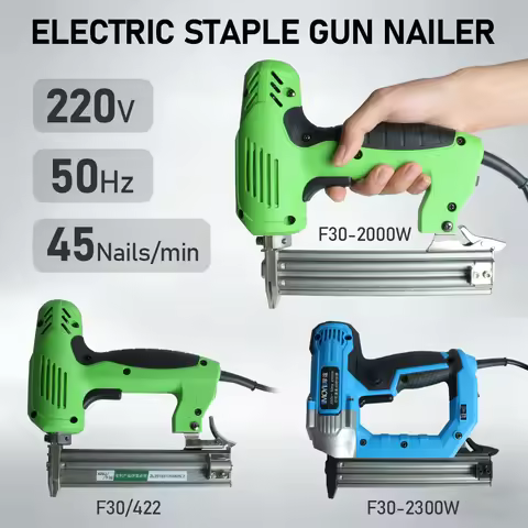 Electric Nail Gun 220V Handheld Straight Staple Nail Woodworking Tools F30/F25/F20/F15 Furniture Nai