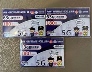［推薦］最新推出 中國聯通180日(63GB)【中澳台】中國內地、澳門、台灣5G/4G/3G 上網卡數據卡Sim咭