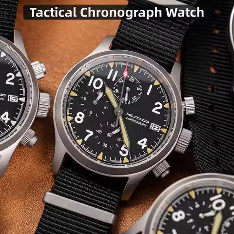 Militado ML1868KF V2 VK67 Quartz Chronograph Watch Stainless Steel Case 3 Dial Waterproof 100M Multi