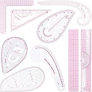 Clear Metric Sewing Ruler Set, French Curve Pattern Ruler Kit, for Beginners Tailors Designers, Prec