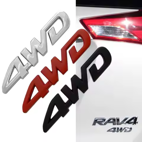 3D Metal 4WD Sticker Badge Car Fender Side Rear Trunk Decal For Car 4WD Emblem Label Sticker Accesso