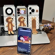 情侣小棕狗支架手机壳适用iphone16promax17手机壳电镀秒变壳Couple small brown dog stand phone case for iph20260720