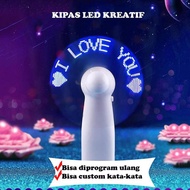 Kipas LED Kreatif Custom Request Tulisan Kata I Love You